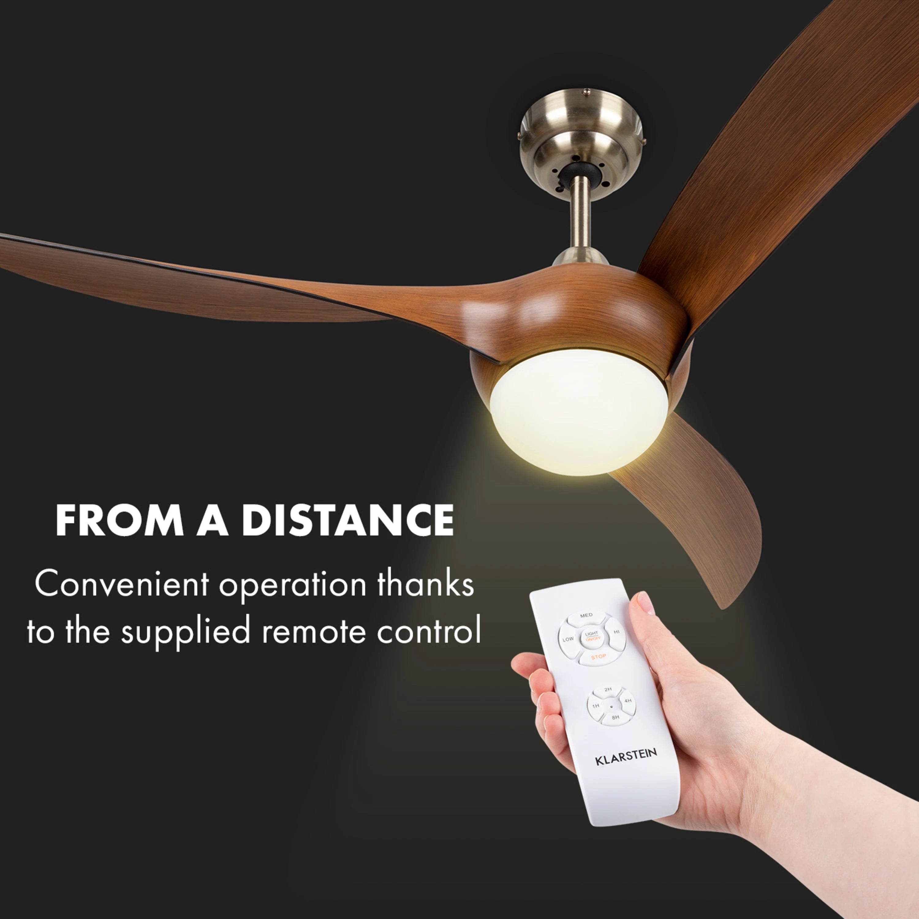 Ventilatore da Soffitto Monteverde – Lampadario 2‑in‑1 con Telecomando, 132 cm, 3 Velocità