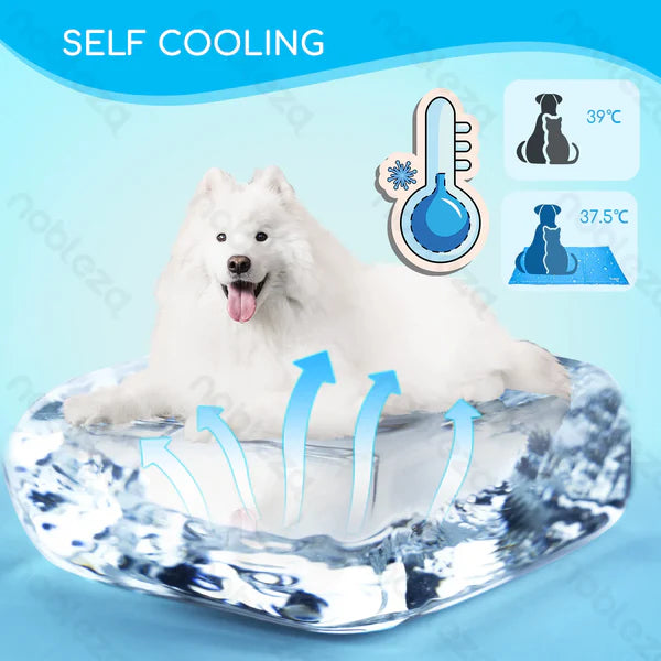 Tappetino refrigerante per gatti e cani Nobleza 50×65 cm – Gel autorinfrescante non tossico – Blu