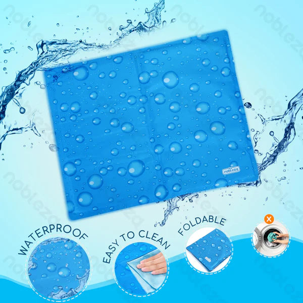 Tappetino refrigerante per gatti e cani Nobleza 50×65 cm – Gel autorinfrescante non tossico – Blu
