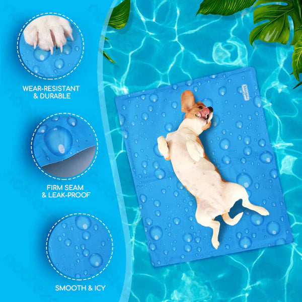 Tappetino refrigerante per gatti e cani Nobleza 50×65 cm – Gel autorinfrescante non tossico – Blu