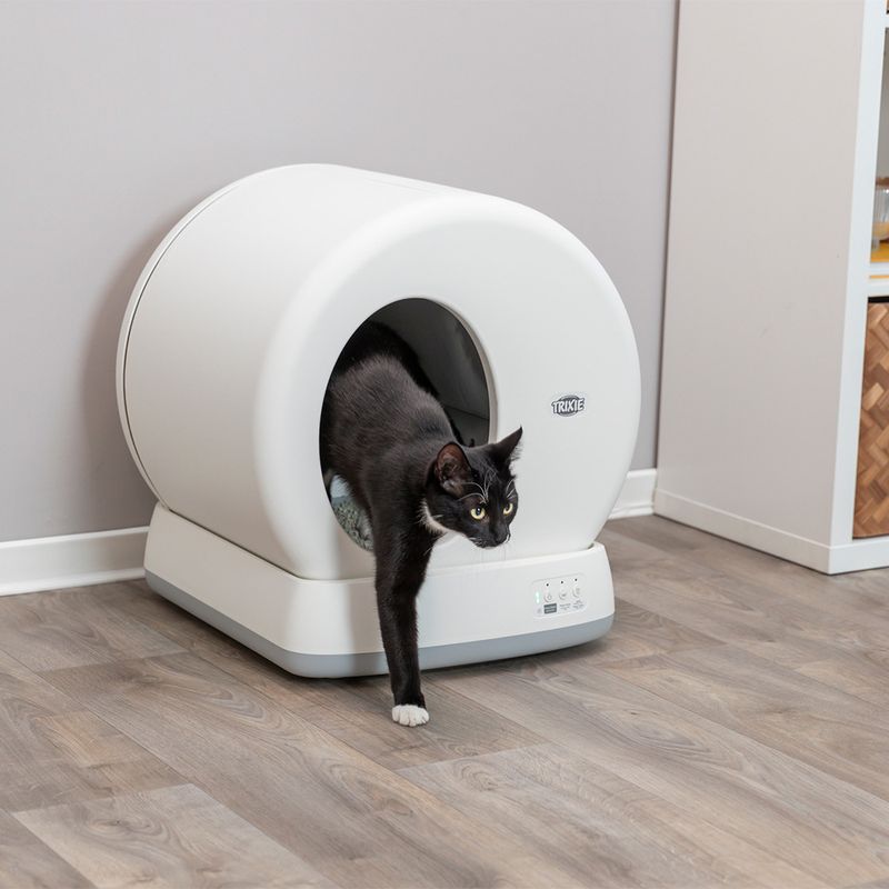 Lettiera autopulente Trixie per gatti – rotazione automatica, contenitore rifiuti 5 L, senza elettricità