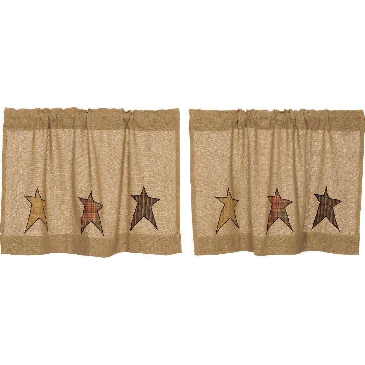 Tende a Stadio “Stratton” in Cotone 100% con Stelle Applicate – Set da 2, disponibile 61×91 cm o 91×91 cm