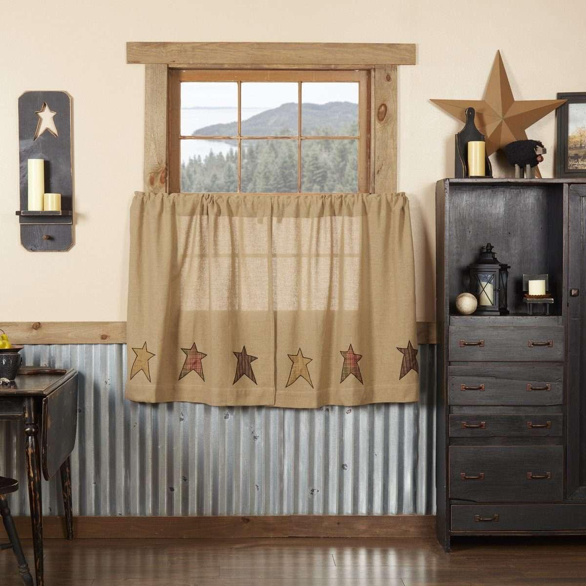 Tende a Stadio “Stratton” in Cotone 100% con Stelle Applicate – Set da 2, disponibile 61×91 cm o 91×91 cm