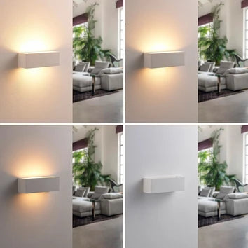 LINDBY TJADA – Applique da Parete Verniciabile in Gesso Bianco, 22 cm