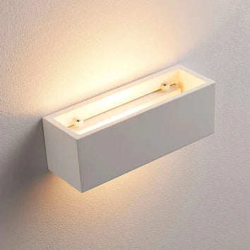 LINDBY TJADA – Applique da Parete Verniciabile in Gesso Bianco, 22 cm