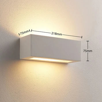 LINDBY TJADA – Applique da Parete Verniciabile in Gesso Bianco, 22 cm