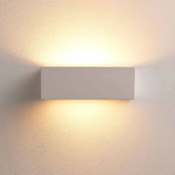 LINDBY TJADA – Applique da Parete Verniciabile in Gesso Bianco, 22 cm