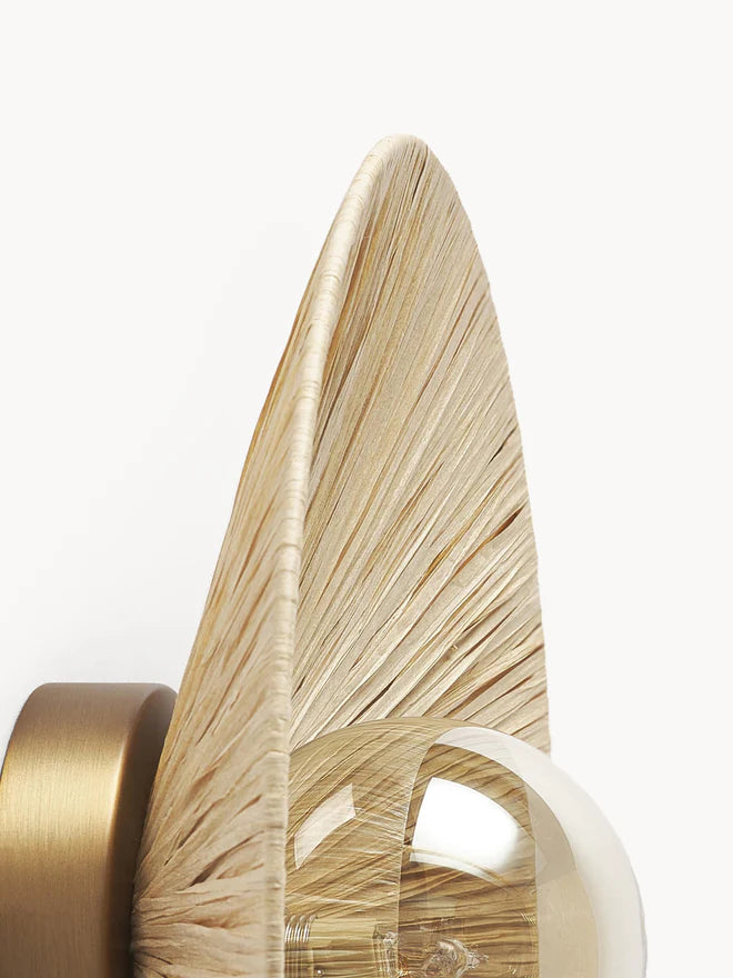 ZAILO – Applique da Parete di Design in Vetro e Fibra Naturale