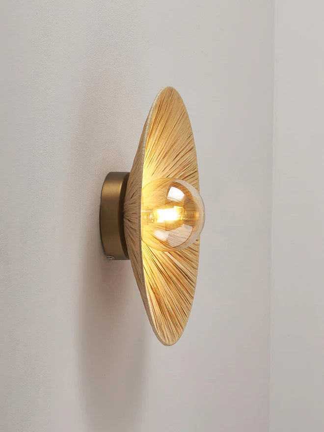 ZAILO – Applique da Parete di Design in Vetro e Fibra Naturale