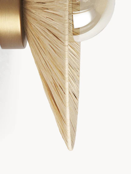 ZAILO – Applique da Parete di Design in Vetro e Fibra Naturale