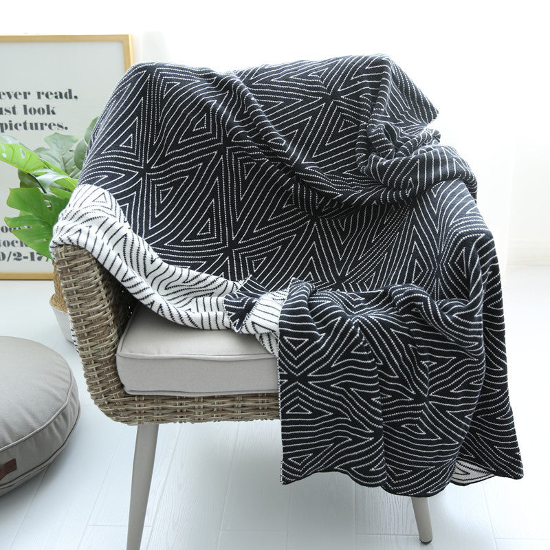 Coperta Doppia Faccia in Cotone Geometrica Stile Nordico 130×160 cm o 150×200 cm