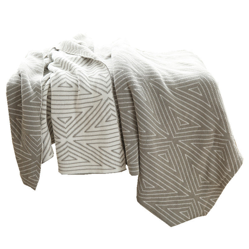 Coperta Doppia Faccia in Cotone Geometrica Stile Nordico 130×160 cm o 150×200 cm