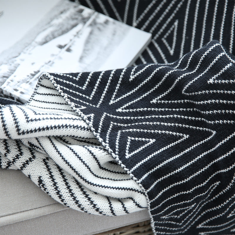 Coperta Doppia Faccia in Cotone Geometrica Stile Nordico 130×160 cm o 150×200 cm