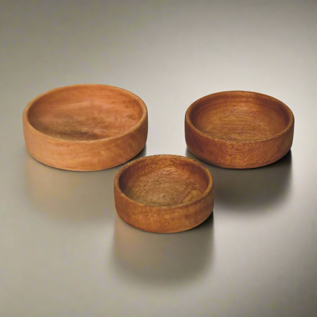Lot de 3 Coupes à Fruits en Bois Massif – Élégance Naturelle et Durable