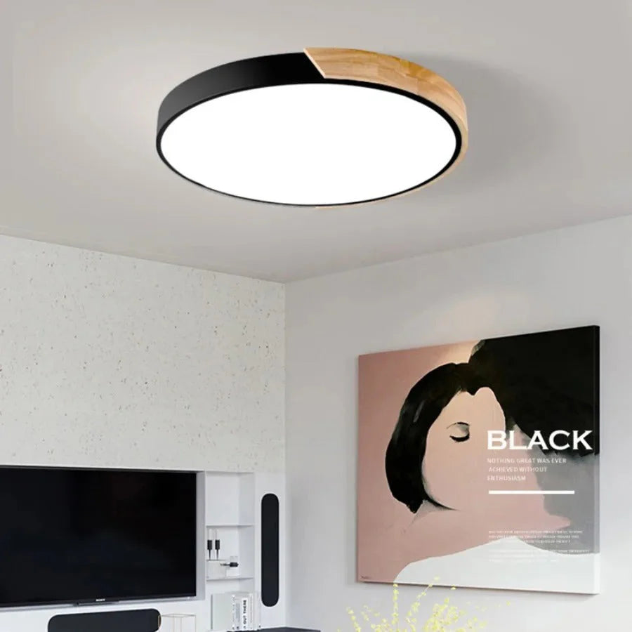 NORDLUME – Plafoniera LED stile nordico con finiture in legno
