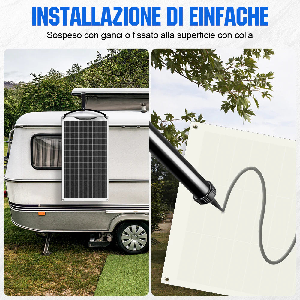 Pannello Solare Flessibile Eco-Worthy 130 W – Modulabile, Leggero, Affidabile