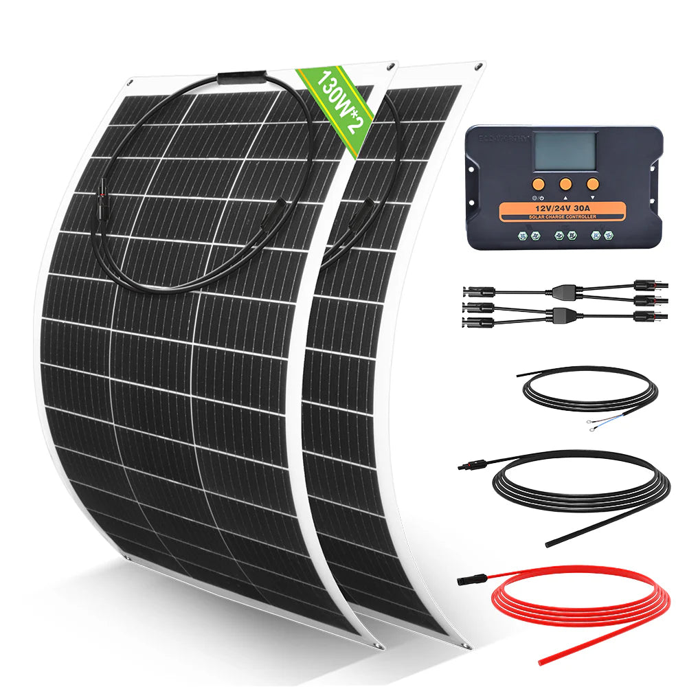 Pannello Solare Flessibile Eco-Worthy 130 W – Modulabile, Leggero, Affidabile