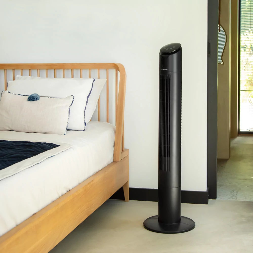 Ventilatore a Colonna Vonroc – 110 cm, 3 Velocità, Timer e Telecomando Incluso