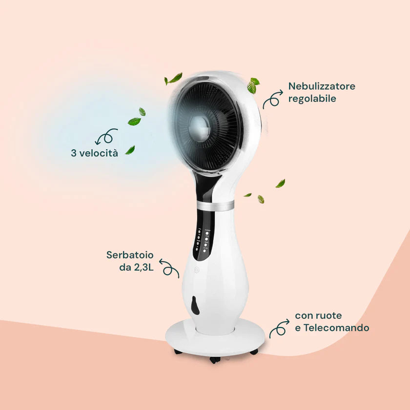 Ventilatore Nebulizzatore DCG VE1850TT – Piantana 80 W, Serbatoio 2,3 L, Telecomando, Timer